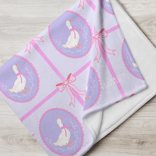 Hey Duckie (in purple) Throw Blanket