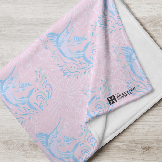 Marlin Sunshine (in pink) Throw Blanket