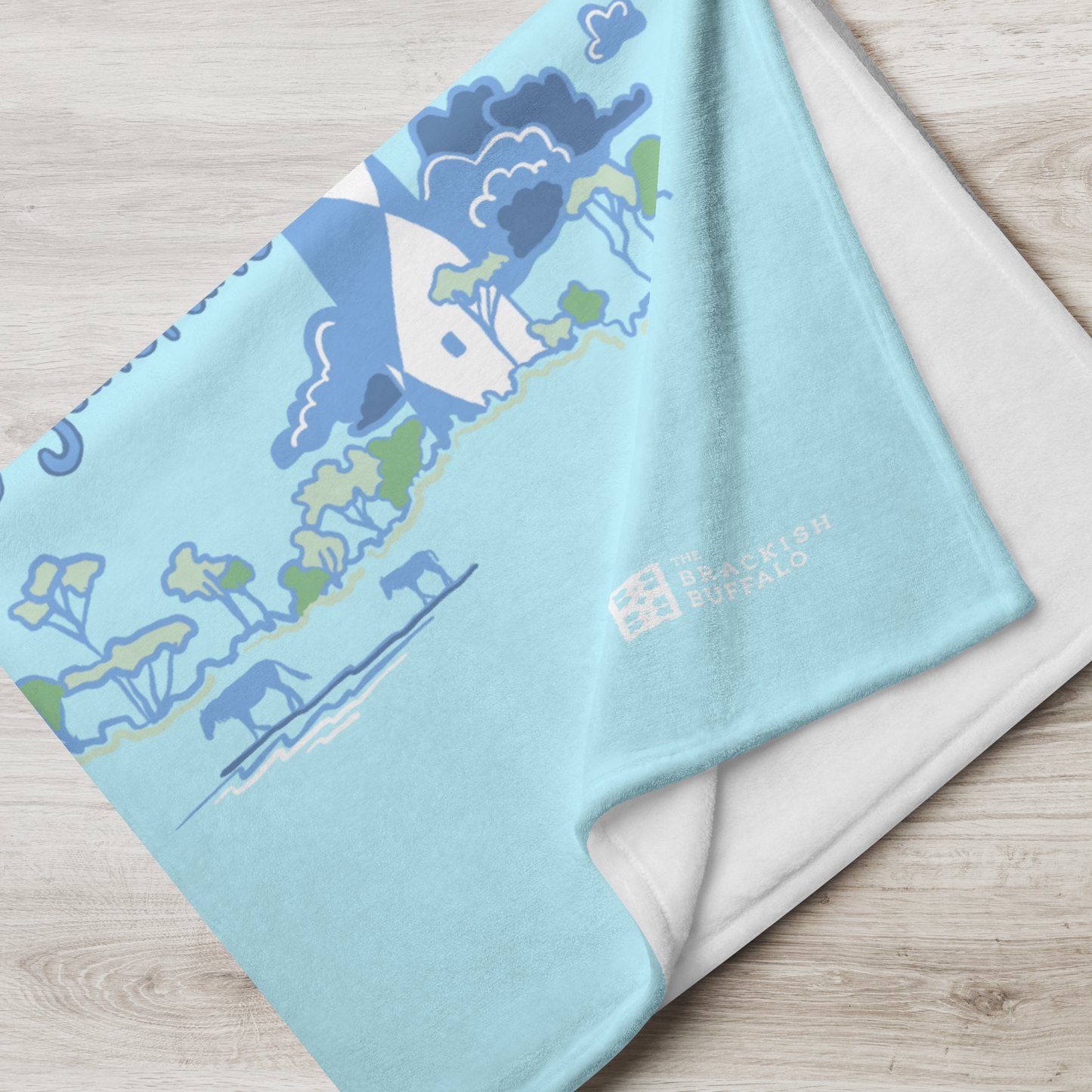You are my Sunshine / Cape Lookout (in blue) Throw Blanket