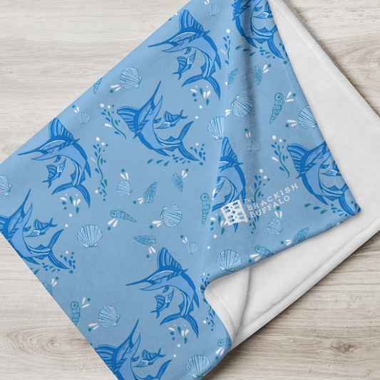 Marlin Tide Throw Blanket
