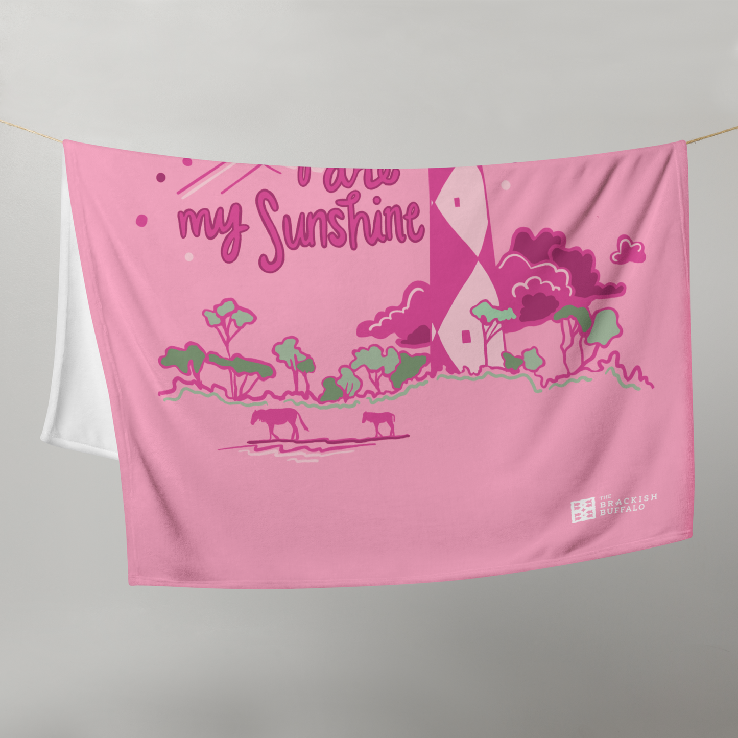 You are my Sunshine / Cape Lookout (in pink) Throw Blanket